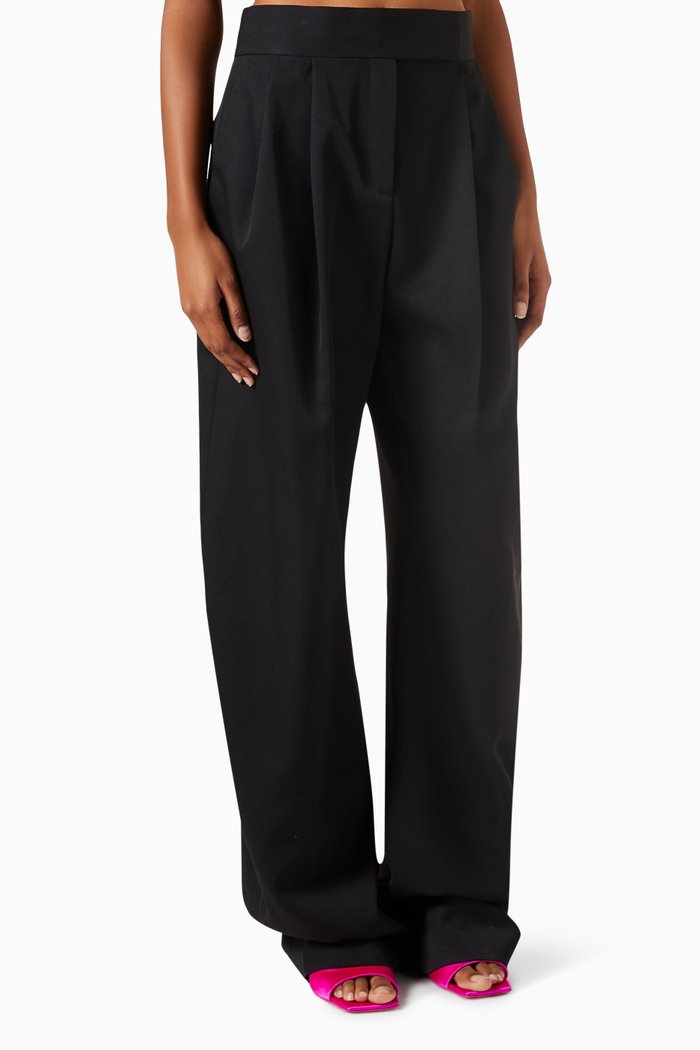 

Gary Oversized Pants in Wool, Black