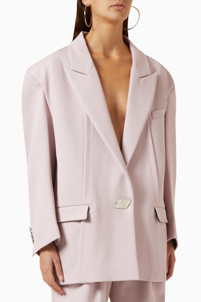 Oversized Tailored Blazer in Wool-blend, Pink
