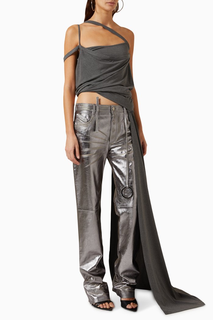 

Elongated-trim Top in Jersey-melange, Grey