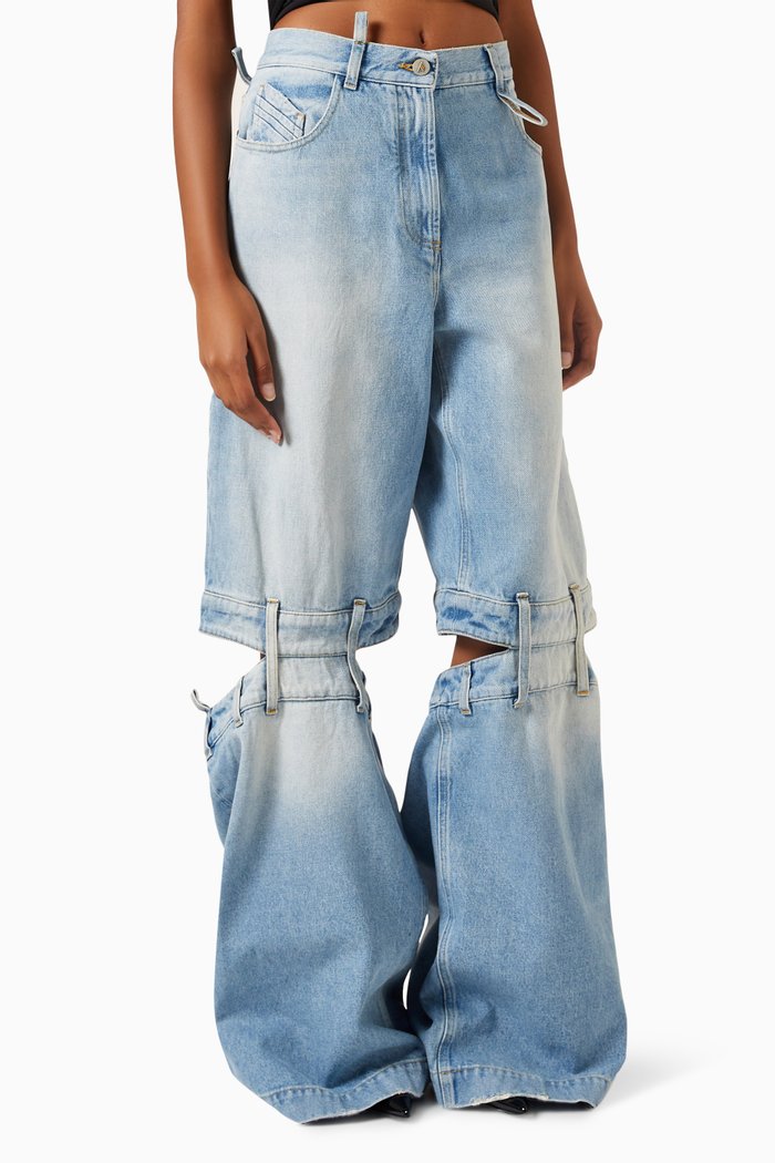 

Cut-out Jeans in Denim, Blue