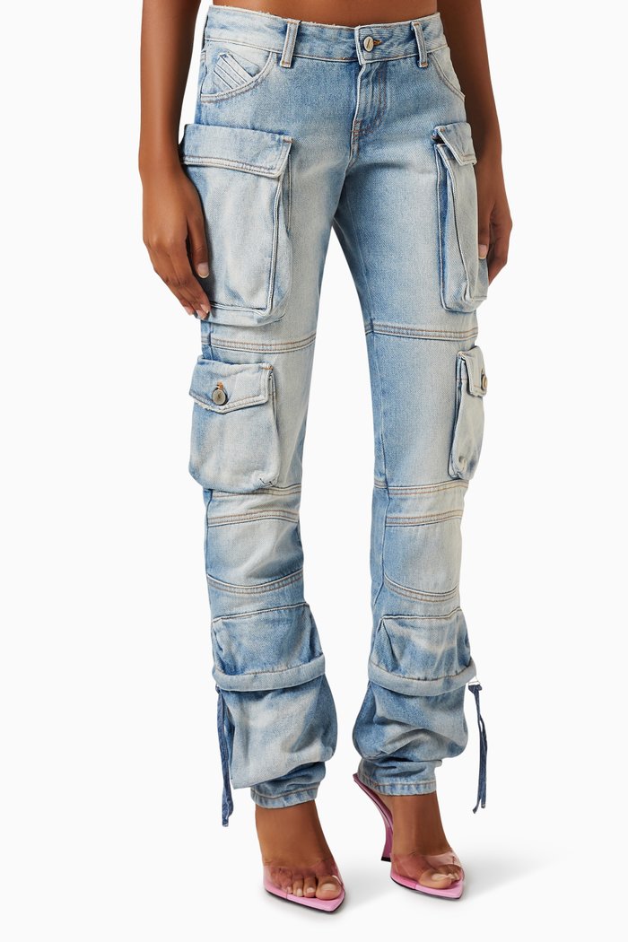 

Essie Cargo Jeans in Denim, Blue