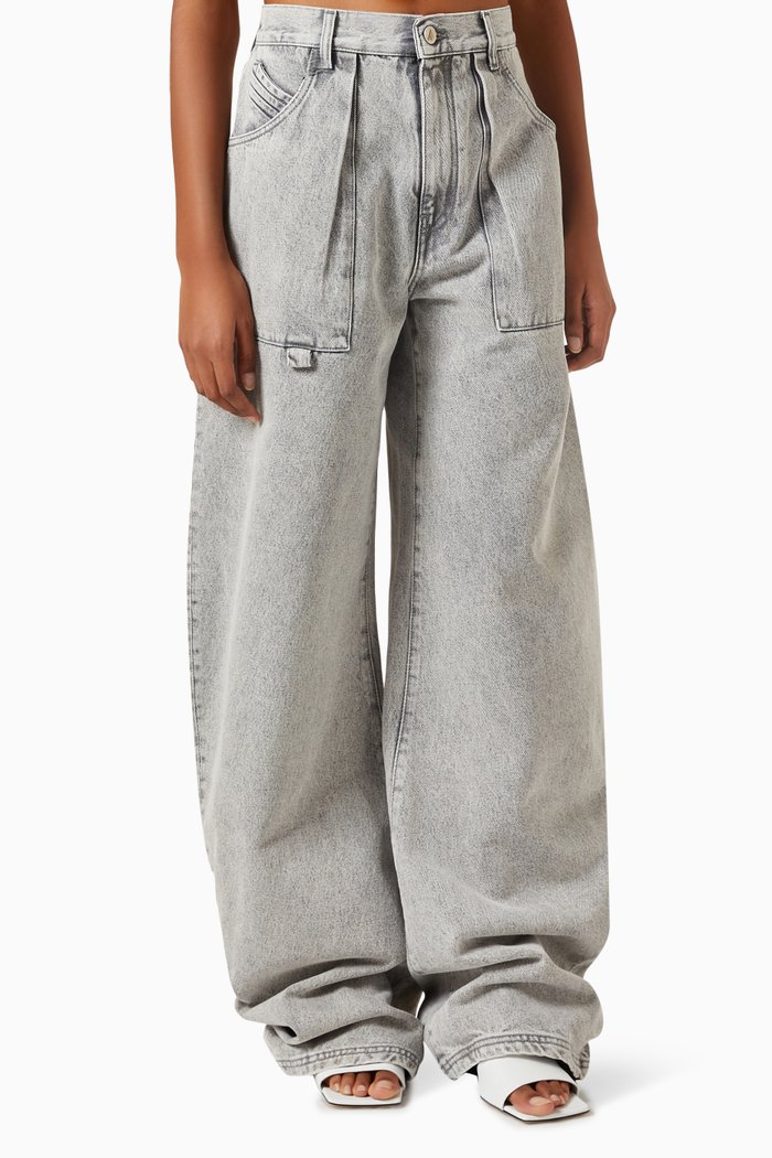 

Effie Wide-leg Jeans in Denim, Grey