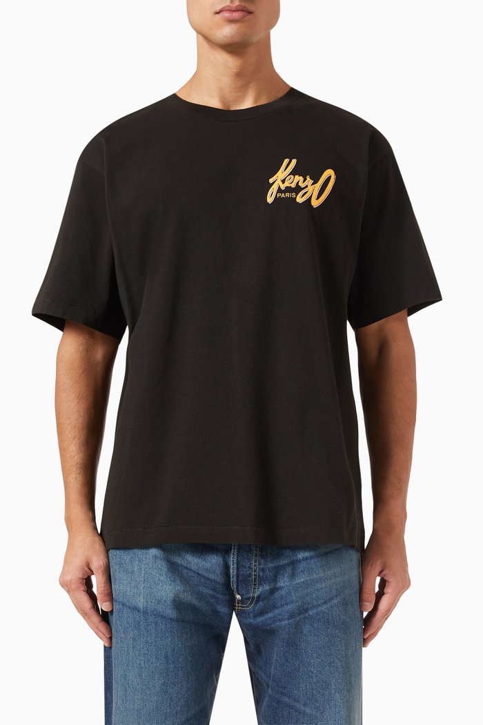 Archive Logo Oversized T-shirt in Cotton-jersey, Black