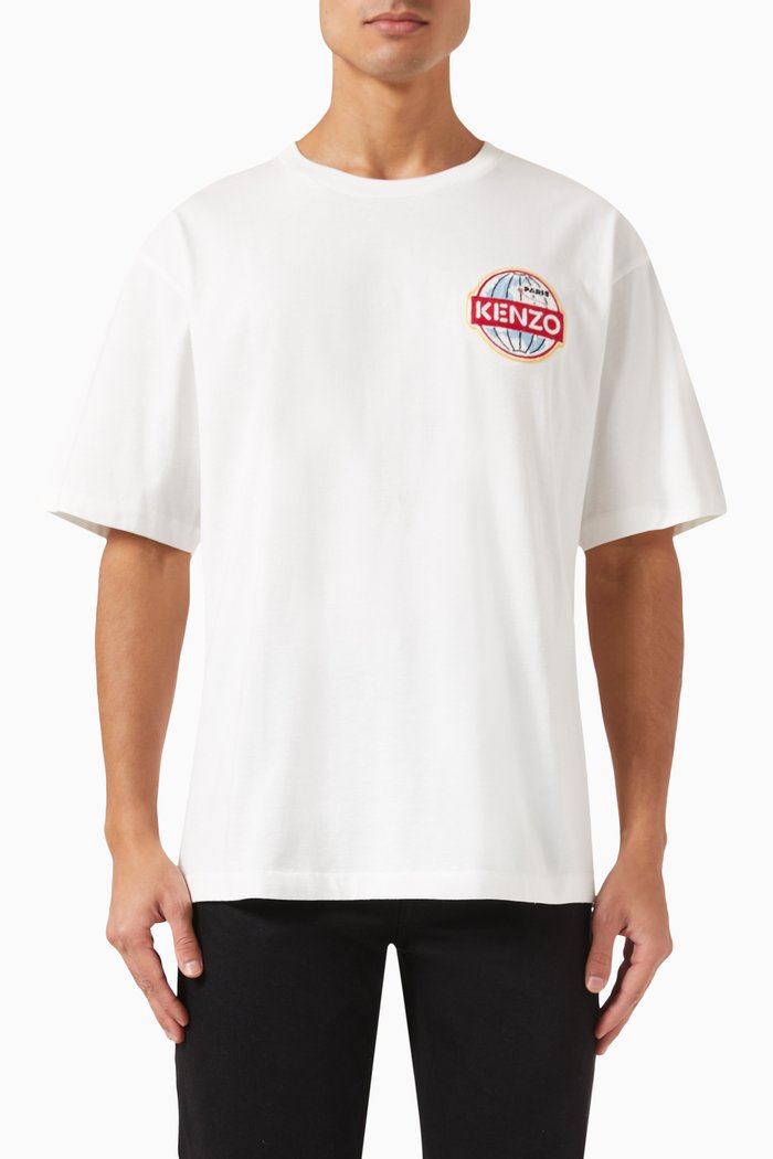 

Globe Oversized T-shirt in Cotton-jersey, Neutral