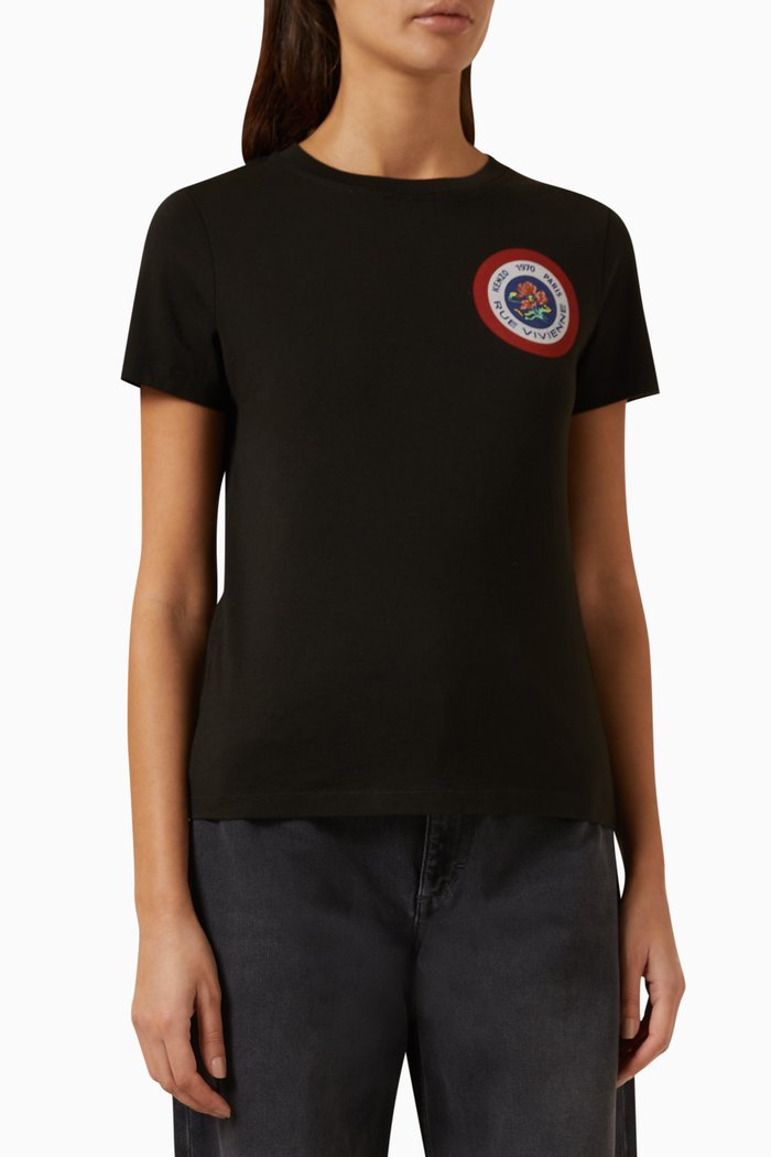 

Printed T-shirt in Cotton-jersey, Black