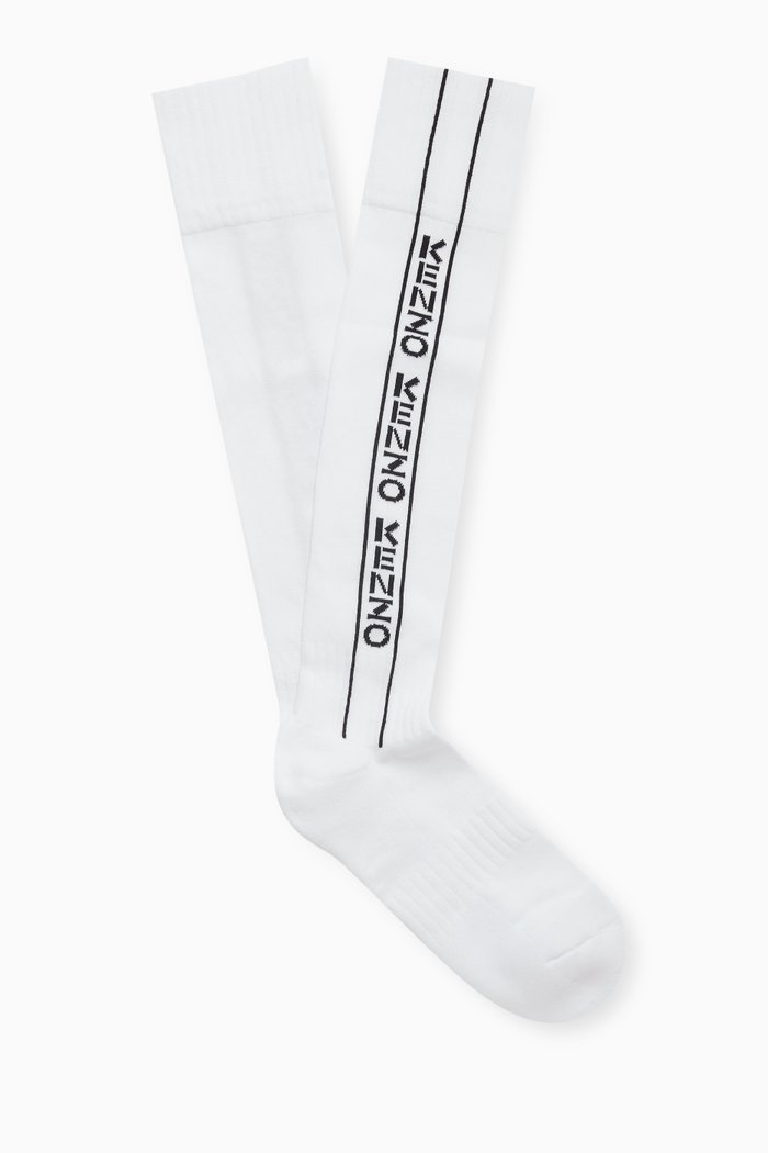 

Logo High Socks in Cotton-blend, White