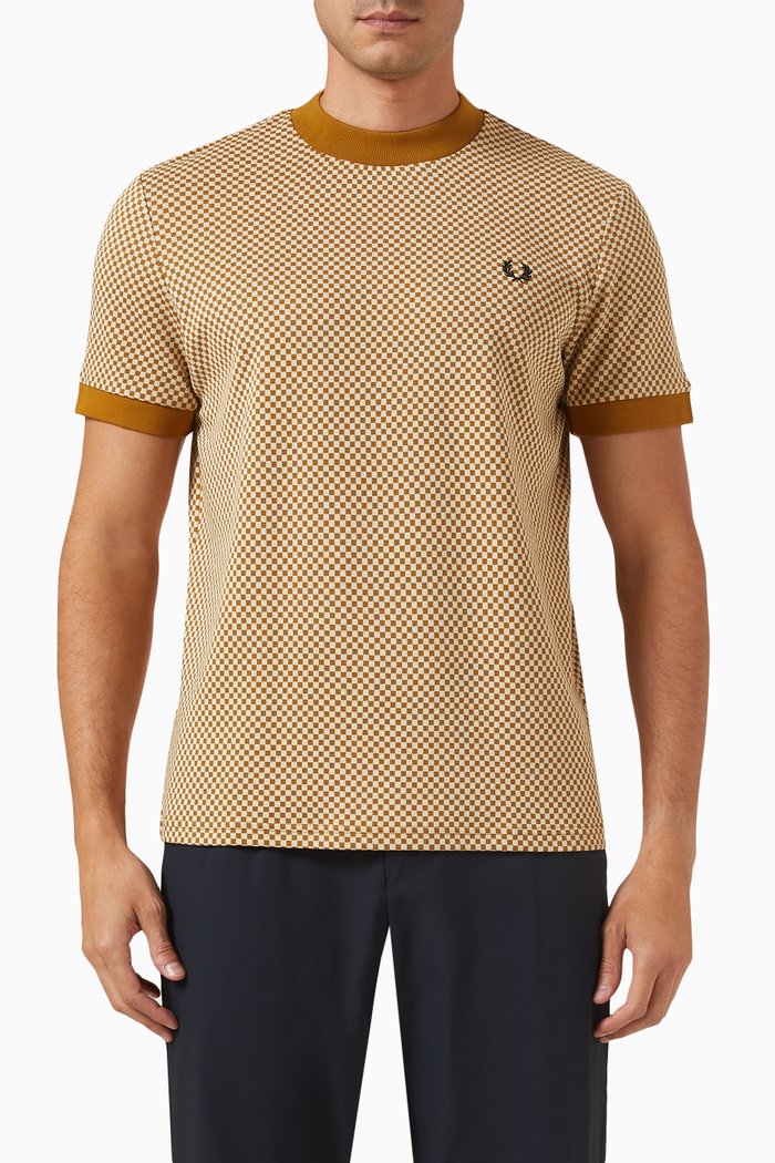 

Micro Chequerboard T-shirt in Cotton-jacquard, Neutral