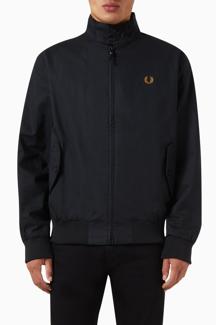

Harrington Jacket in Nylon Blend, Black