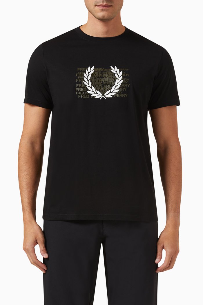 

Graphic Logo-print T-shirt in Cotton-jersey, Black