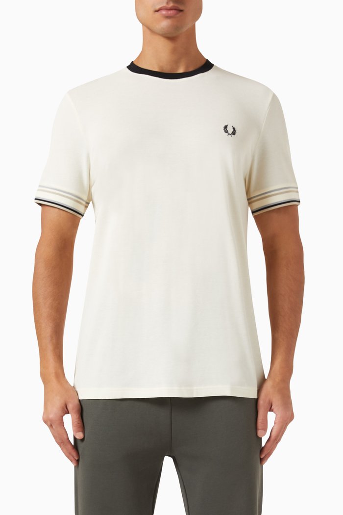 

Bold Tipped T-shirt in Cotton-piqué, Neutral