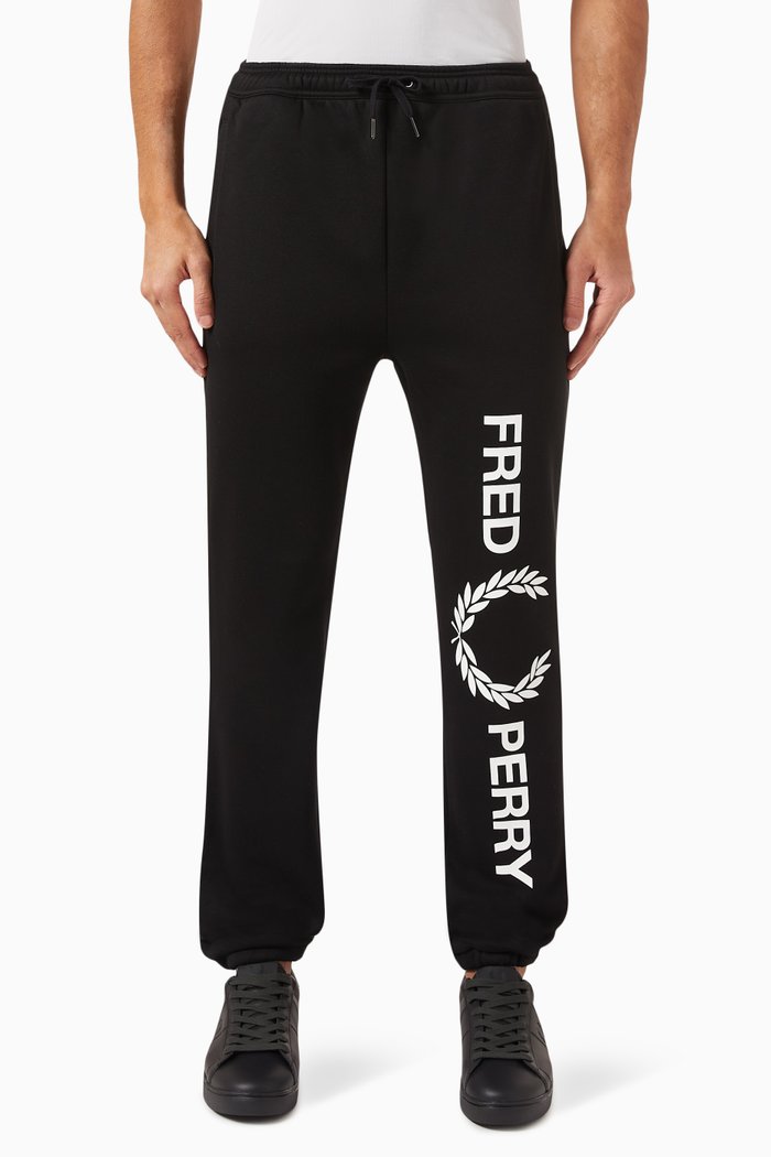 

Graphic Logo-print Sweatpants in Cotton-blend, Black