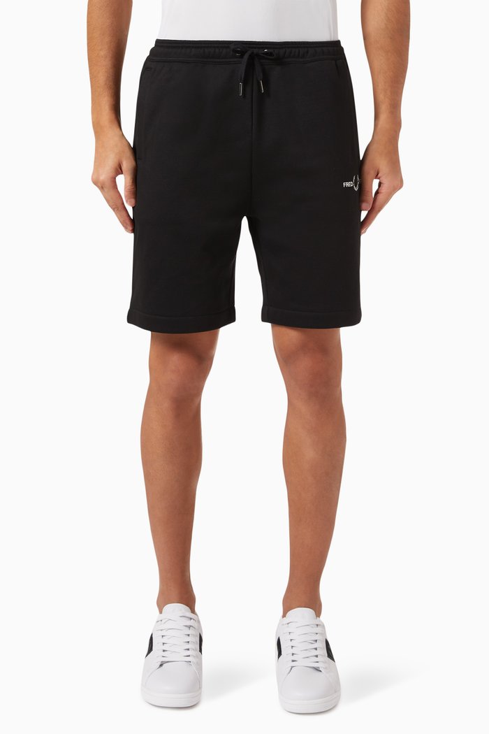 

Logo-embroidered Sweat Shorts in Cotton-blend, Black