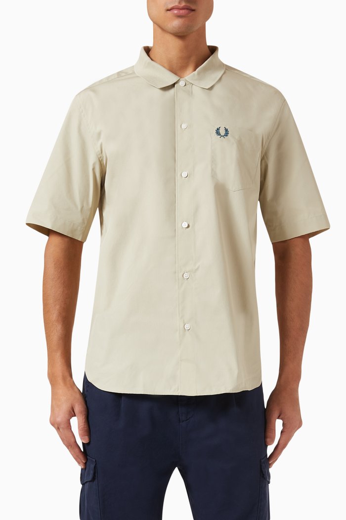 

Logo-embroidered Shirt in Cotton-blend, Neutral