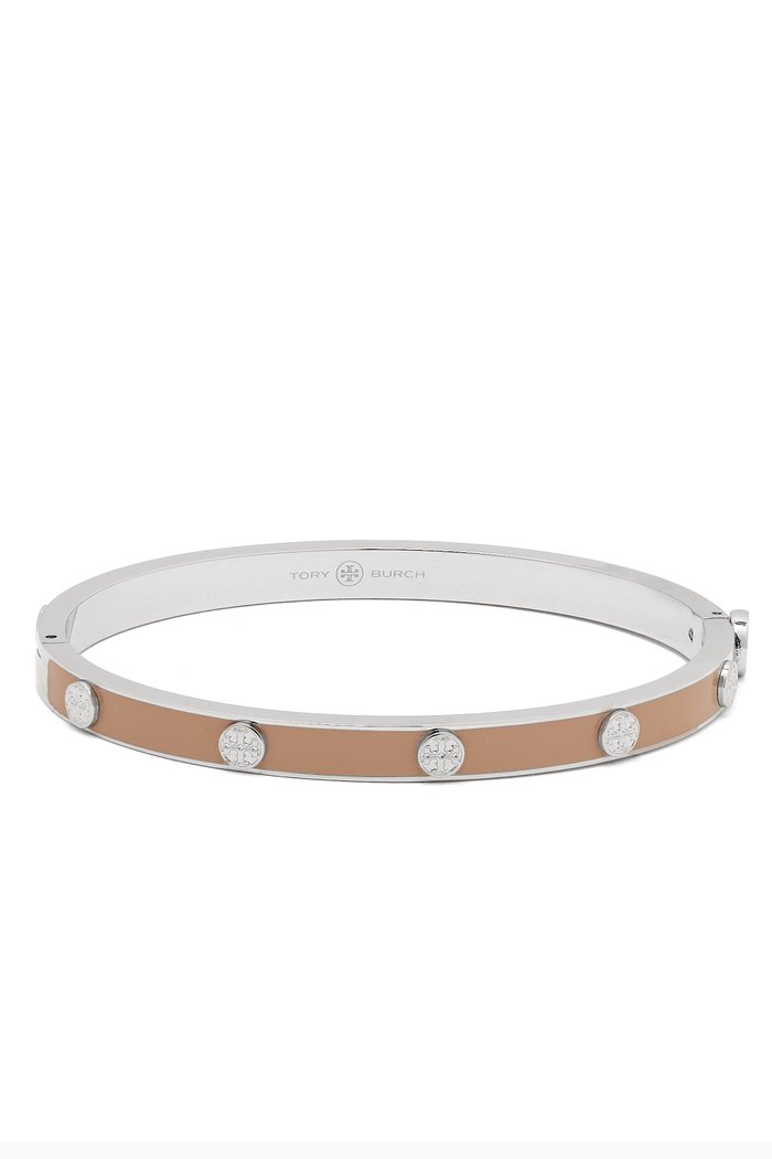 

Miller Stud Enamel Hinge Bracelet in Stainless Steel, Silver