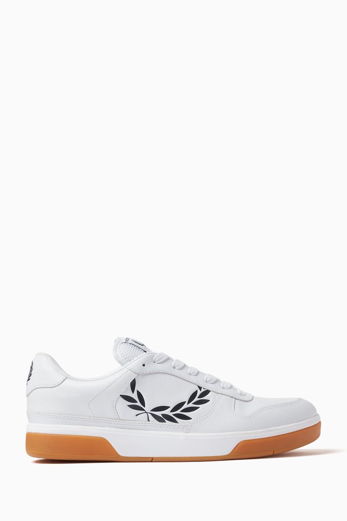 

B300 Sneakers in Textured Leather, White