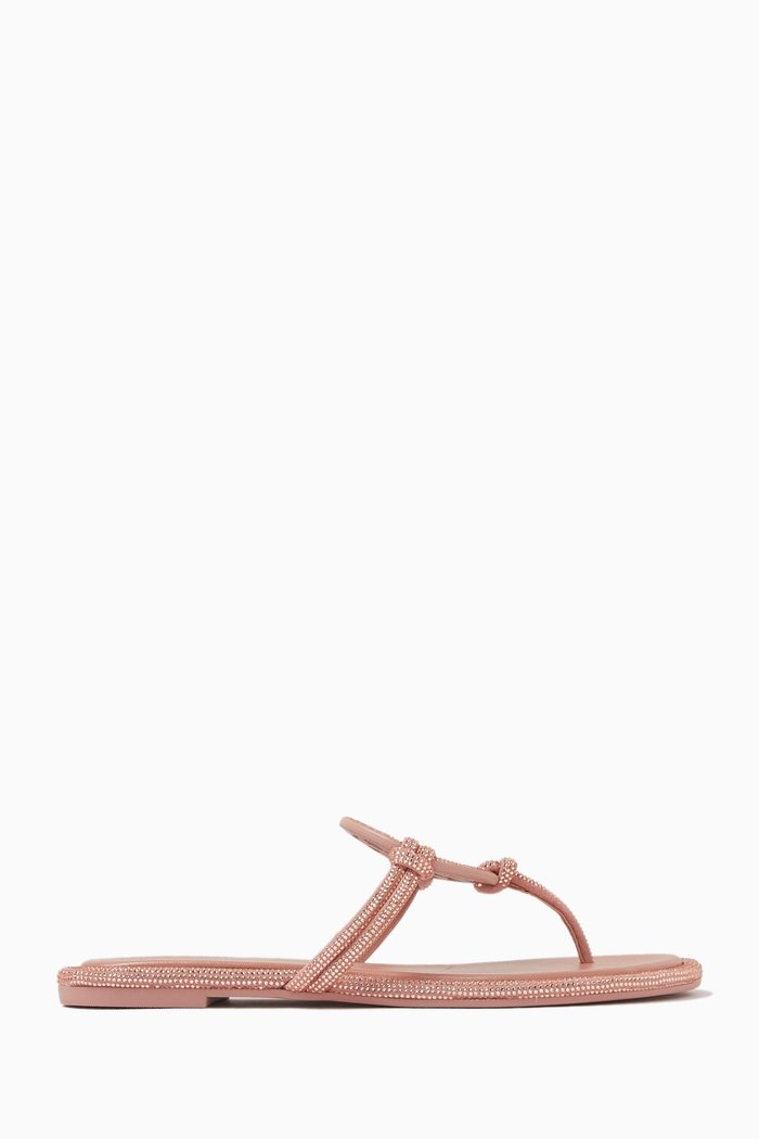 

Miller Knotted Pavé Sandals in Suede, Purple