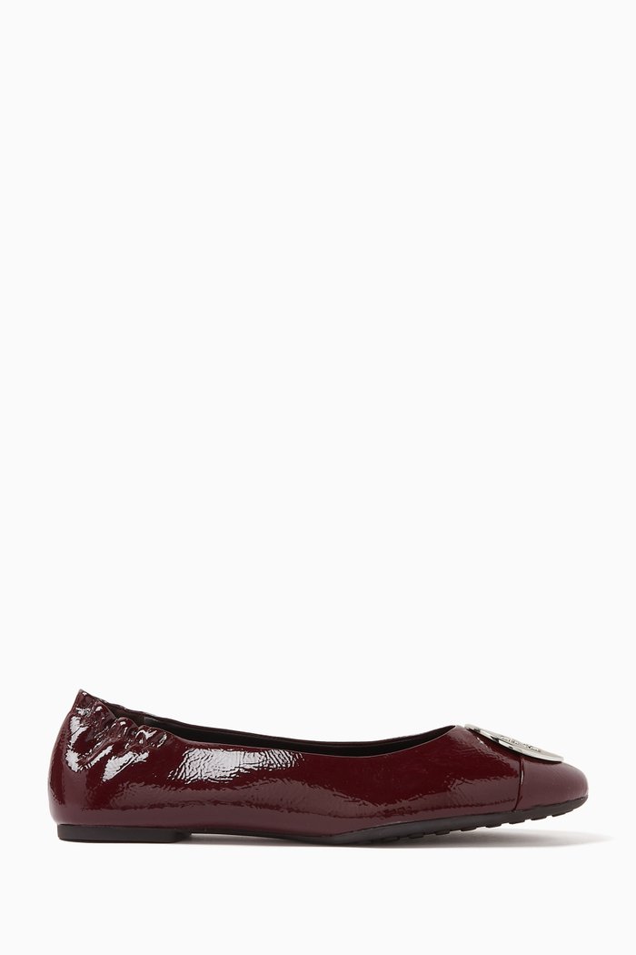 

Claire Cap-toe Ballet Flats in Patent Leather, Red