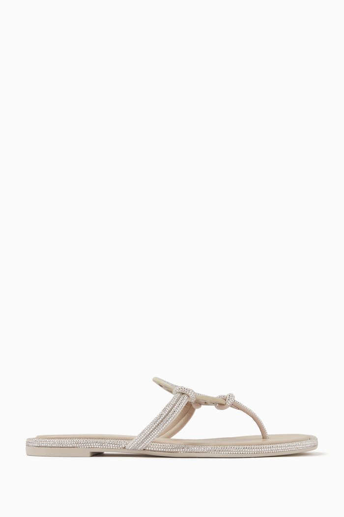 

Miller Knotted Pavé Sandals in Suede, Grey