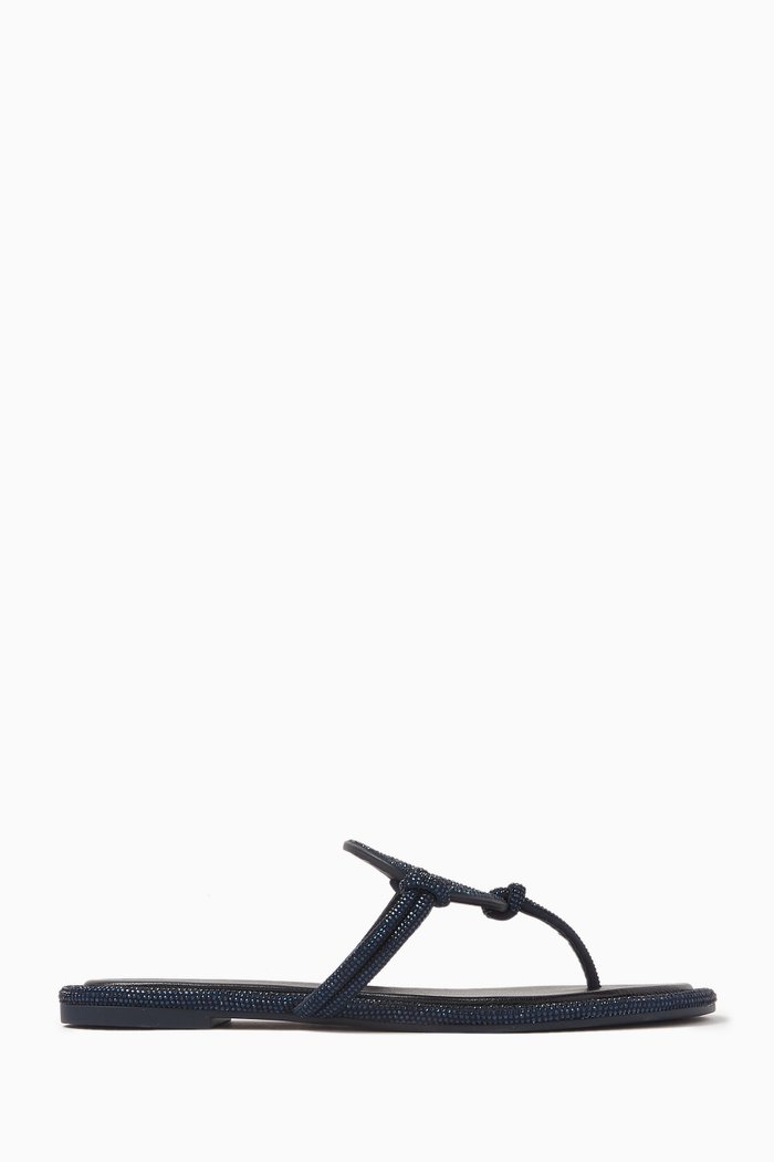 

Miller Knotted Pavé Sandals in Suede, Blue