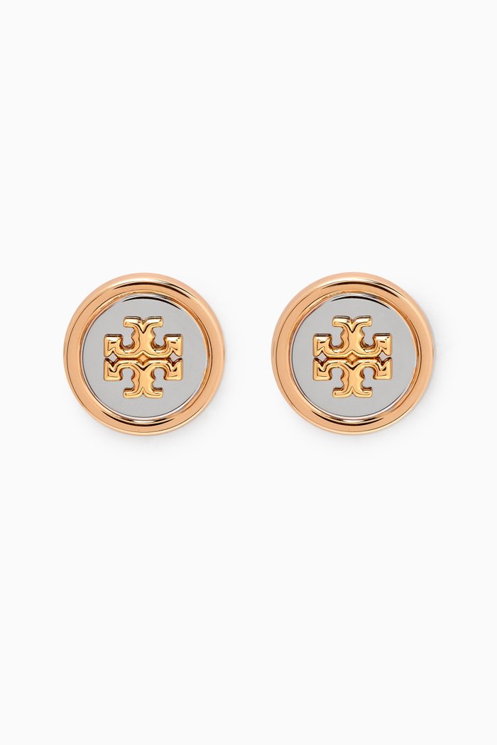 

Kira Circle-stud Earrings in 18kt Gold-plated Brass & Enamel