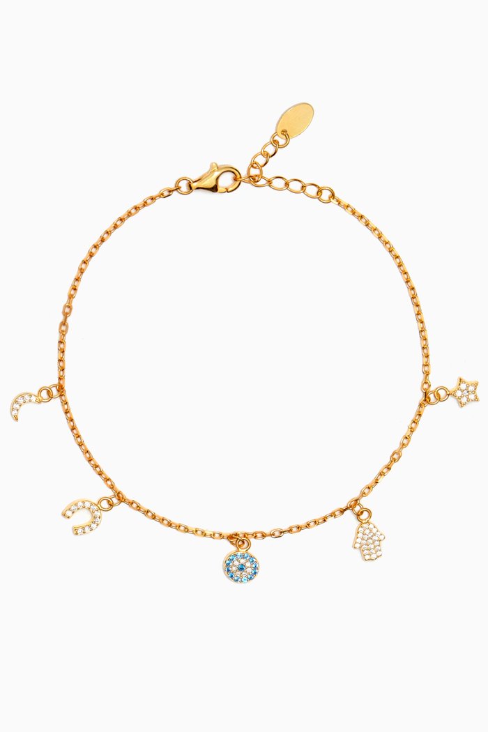 

Rayan Charm Bracelet in 18kt Gold-plated Sterling Silver