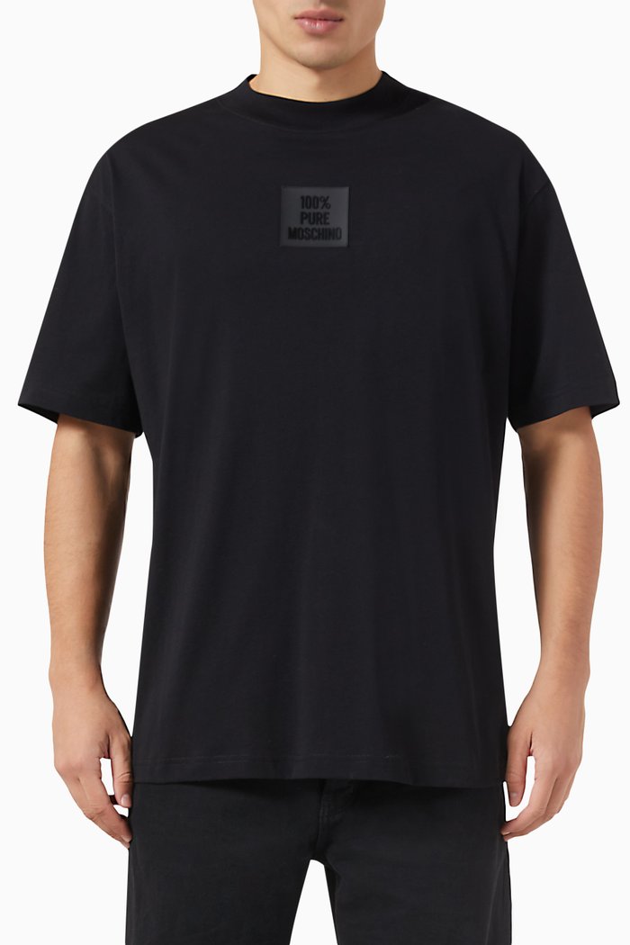 

Logo Print T-Shirt in Organic Cotton, Black
