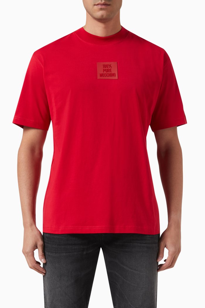 

Logo Print T-Shirt in Organic Cotton-jersey, Red