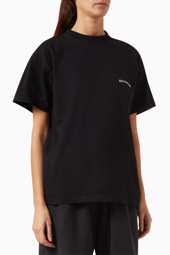 

Medium Fit T-shirt in Cotton-jersey, Black