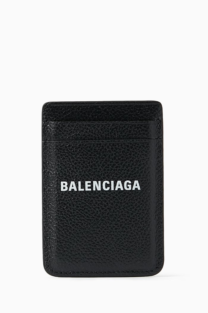 Card Holder in Calfskin, Black