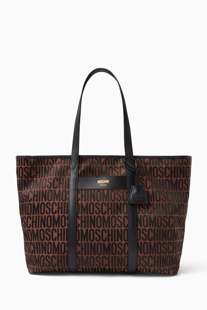 

Logo Shopper Tote Bag in Nylon-jacquard, Brown