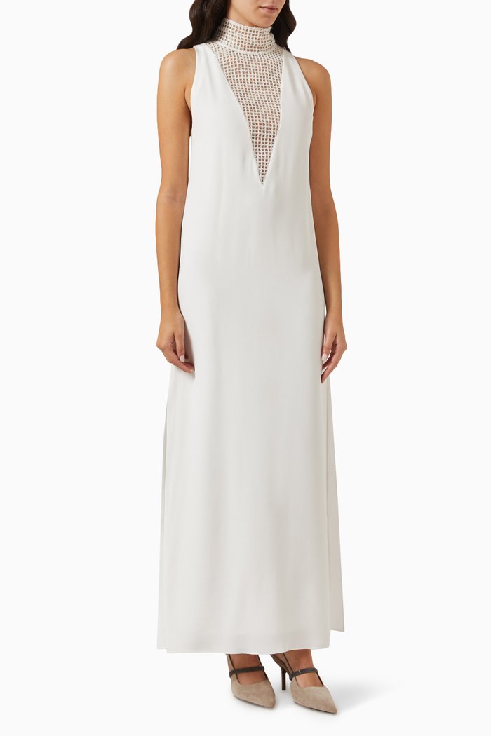 

Turtleneck Maxi Dress, White