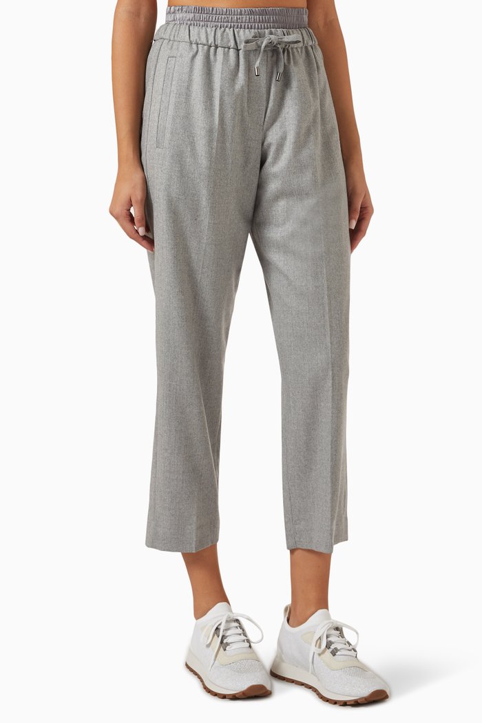 

Drawstring Pants in Wool, Grey