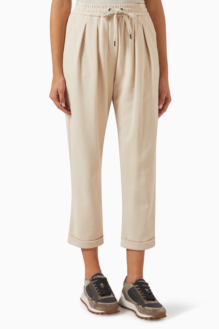 

Drawstring Pants in Cotton, White
