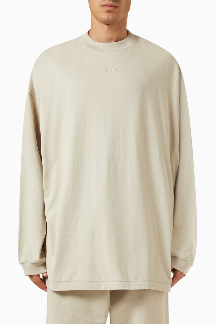 

Essentials Long-sleeve T-shirt in Cotton-jersey, Grey