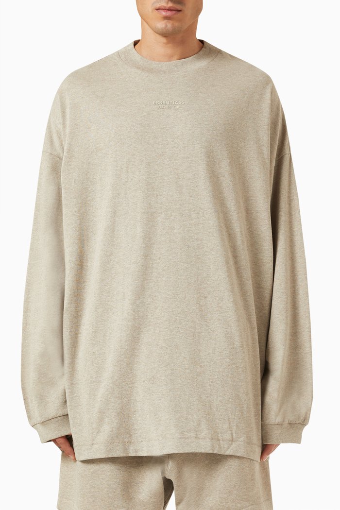 

Essentials Long-sleeve T-shirt in Cotton-jersey, Grey