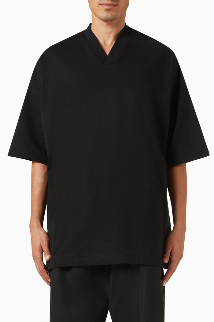 

Essentials V-neck T-shirt in Cotton-jersey, Black