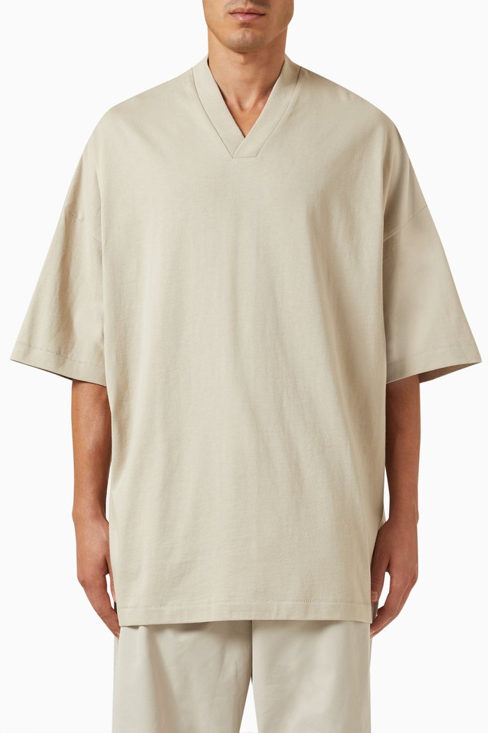 

Essentials V-neck T-shirt in Cotton-jersey, Grey