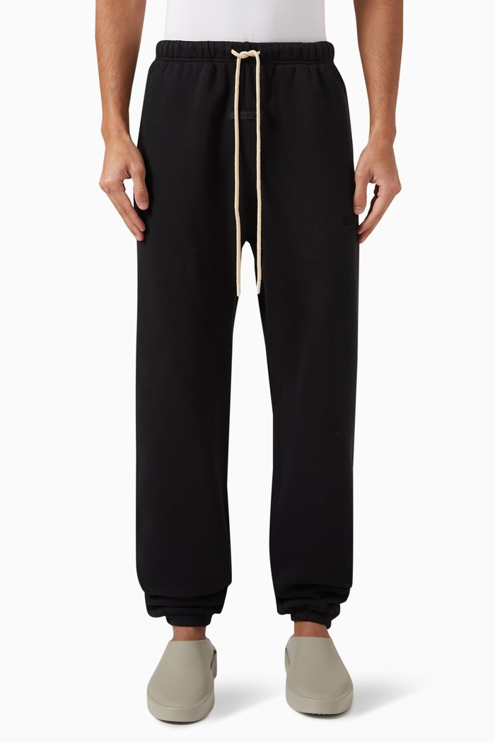 

Essentials Logo Sweatpants in Cotton-fleece, Black