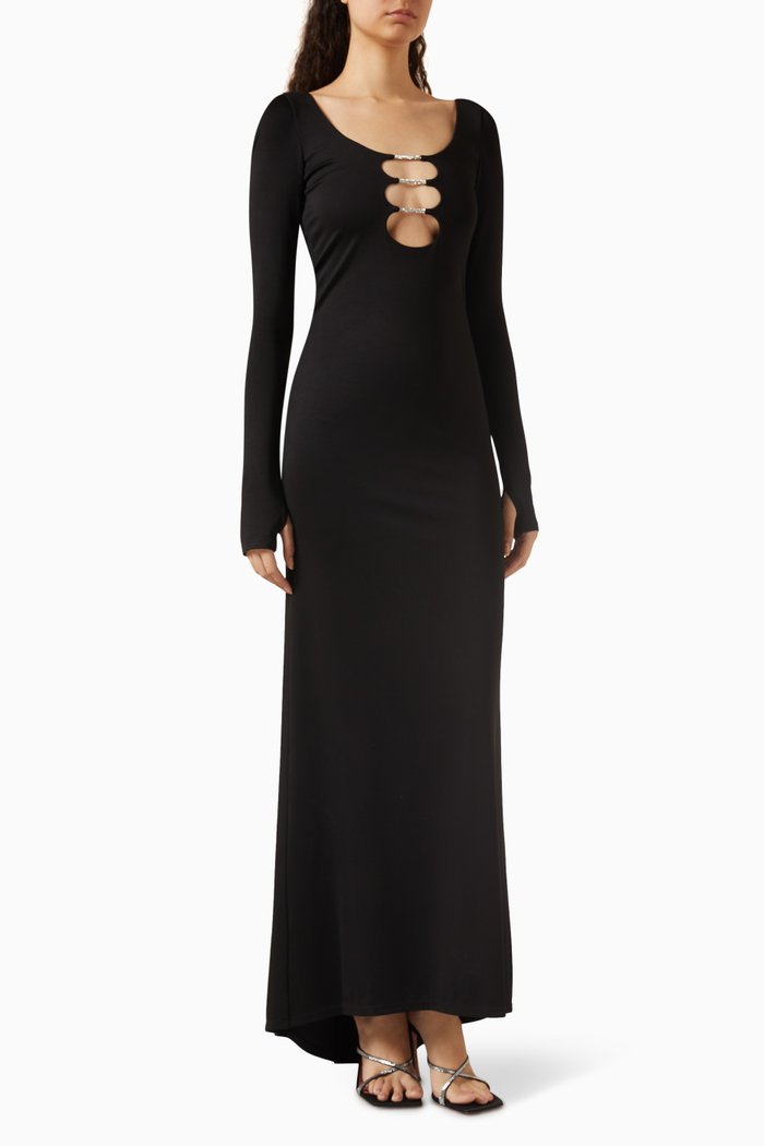 

Kalena Maxi Dress in Viscose-jersey, Black