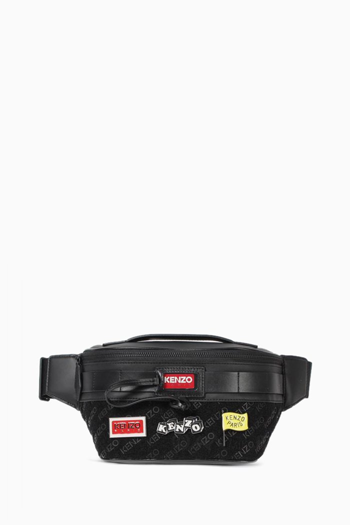 

Jungle Belt Bag in Leather, Black