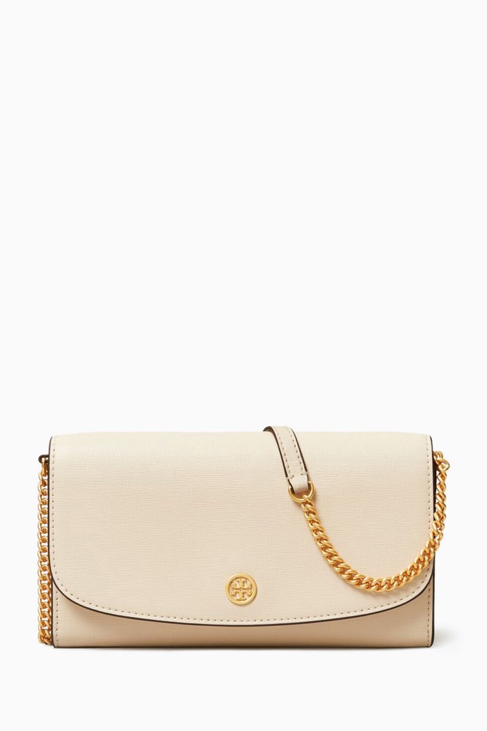 

Robinson Chain Wallet in Leather, Neutral