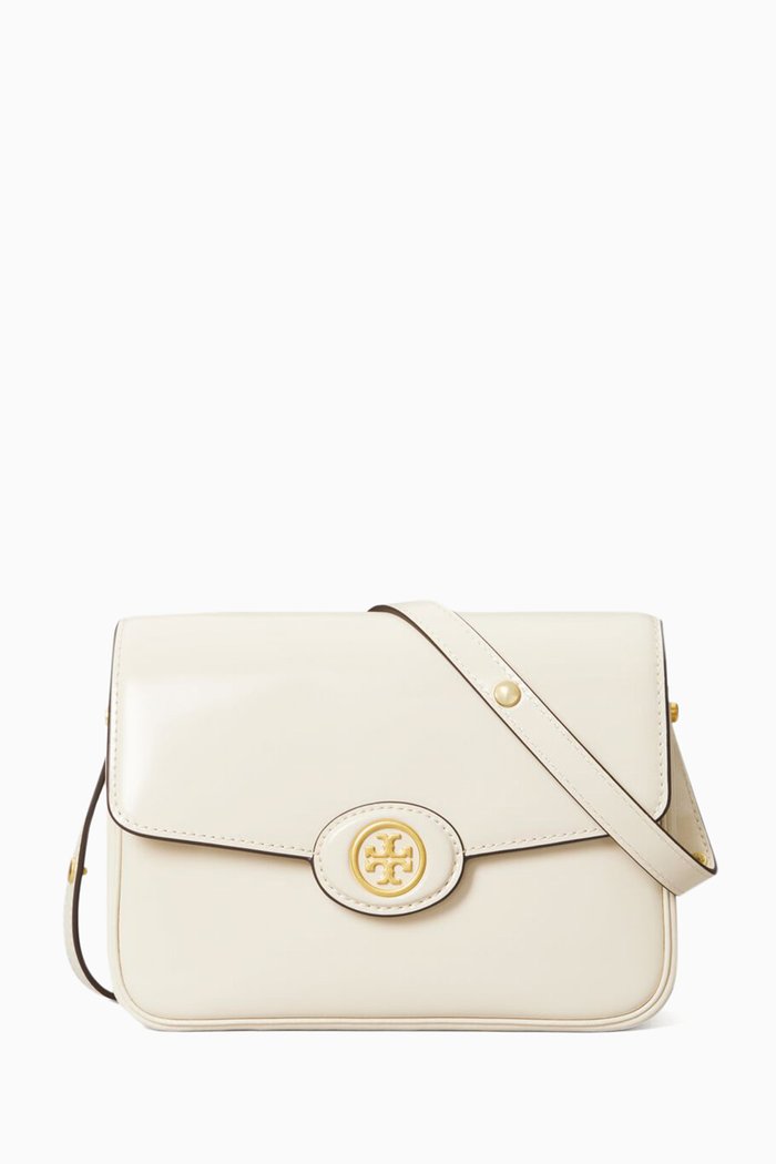 

Robinson Convertible Shoulder Bag in Patent Leather, Neutral