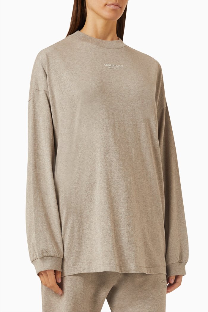 

Essentials Long-sleeve T-shirt in Cotton-jersey, Grey