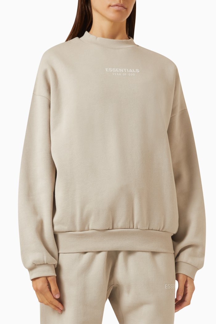 Essentials Crewneck Sweatshirt in Cotton-fleece, Grey