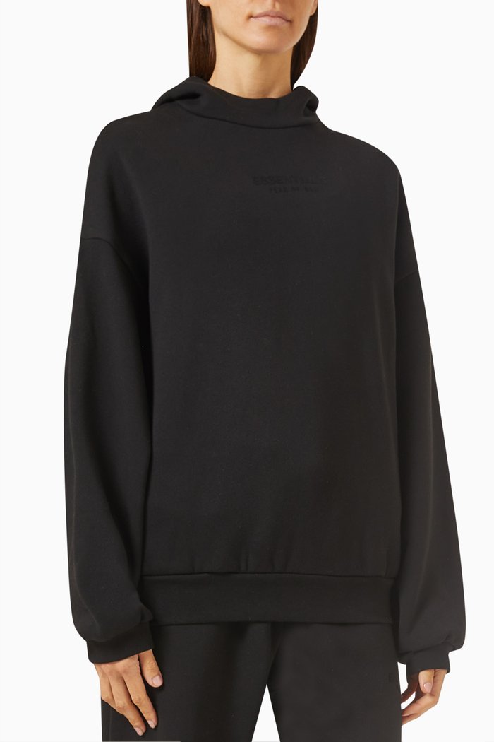 

Essentials Hoodie in Cotton-fleece, Black