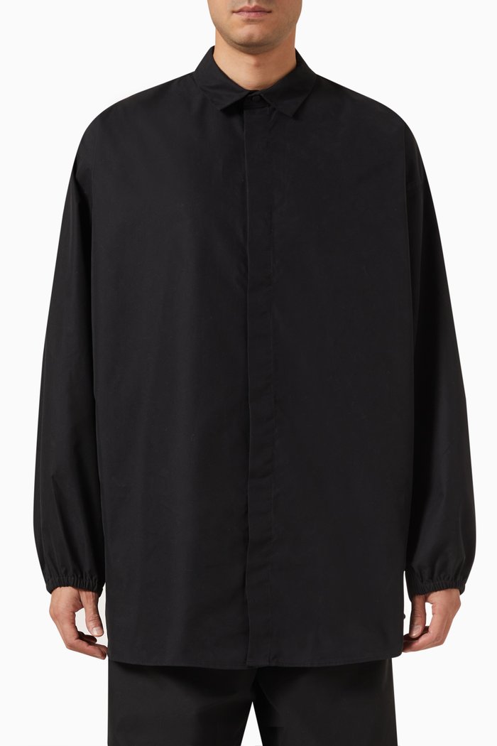 

Button Down Shirt in Cotton-blend, Black