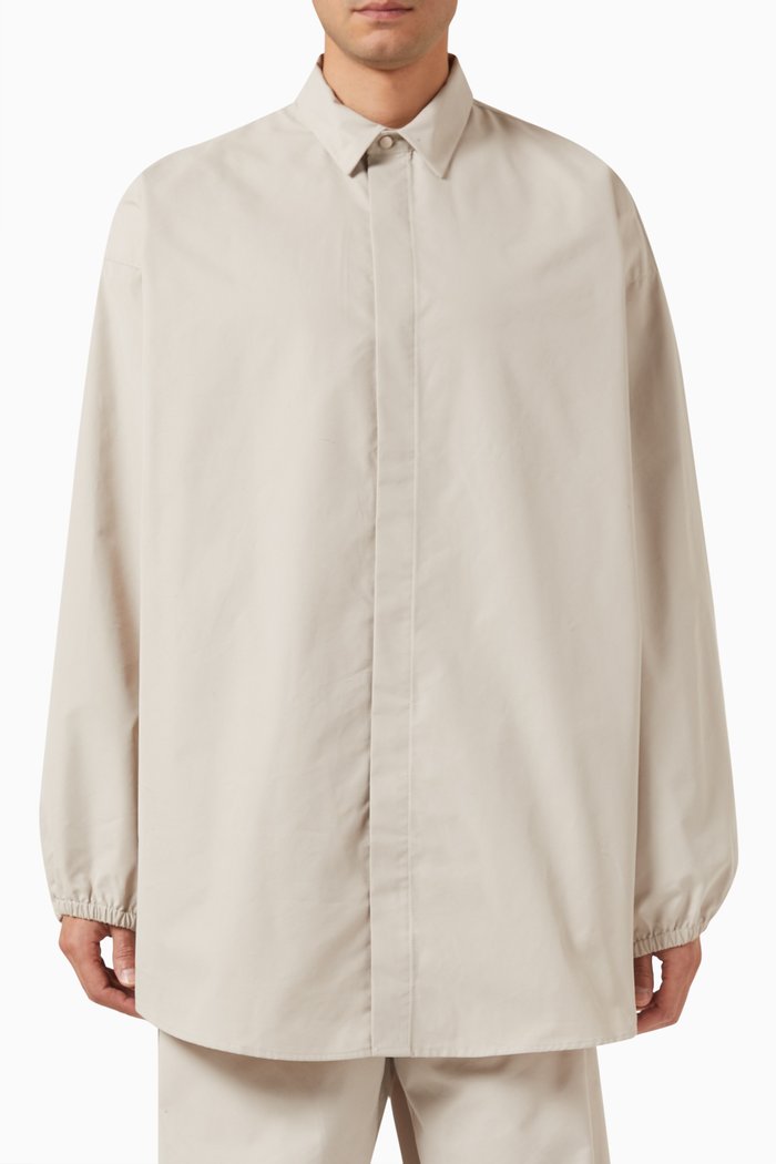 

Button Down Shirt in Cotton-blend, Grey
