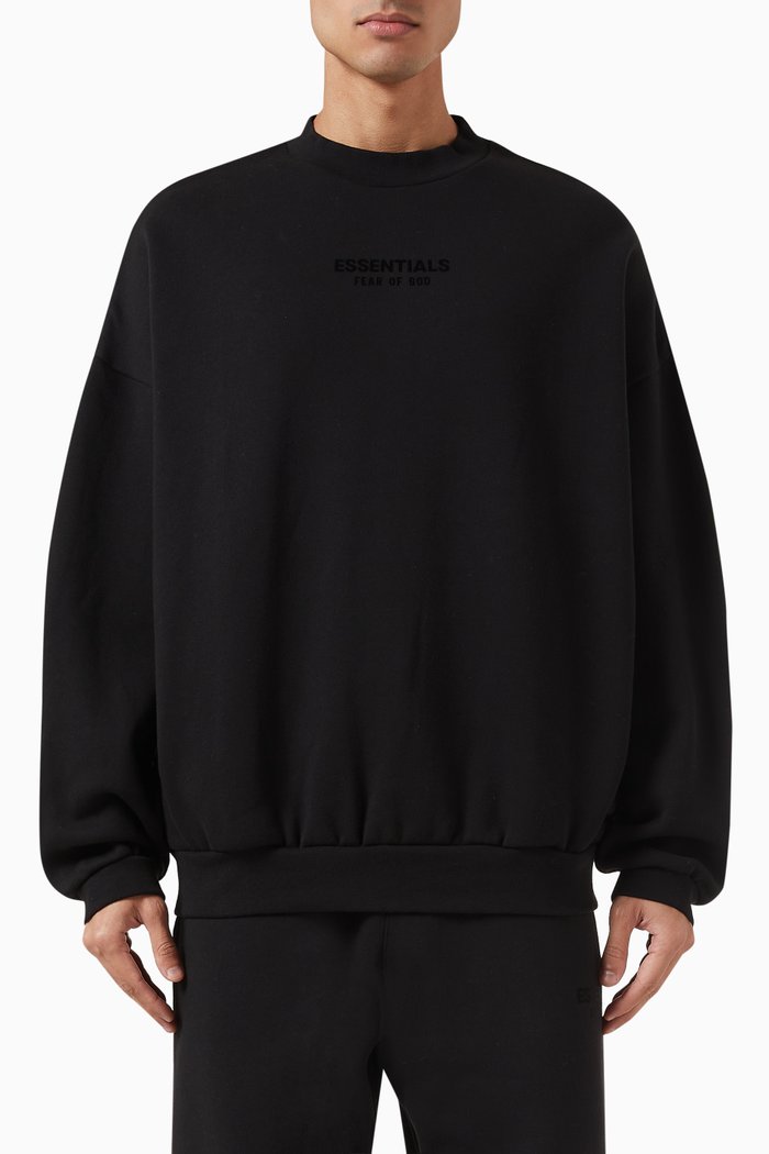 

Crewneck Sweatshirt in Fleece, Black