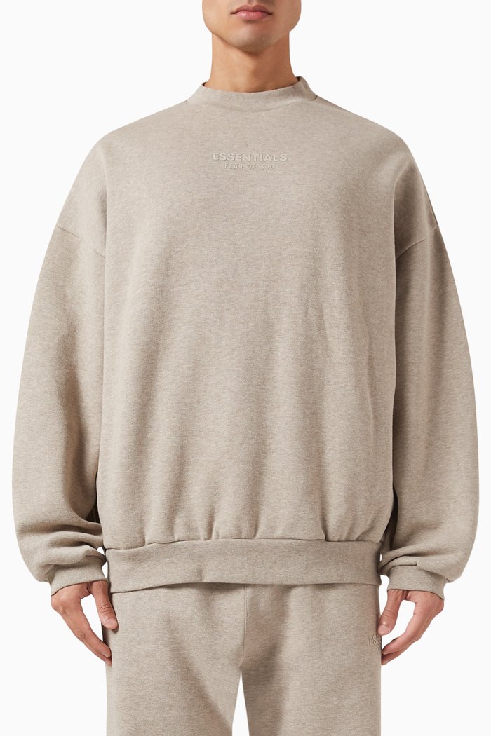 Crewneck Sweatshirt in Fleece, Grey