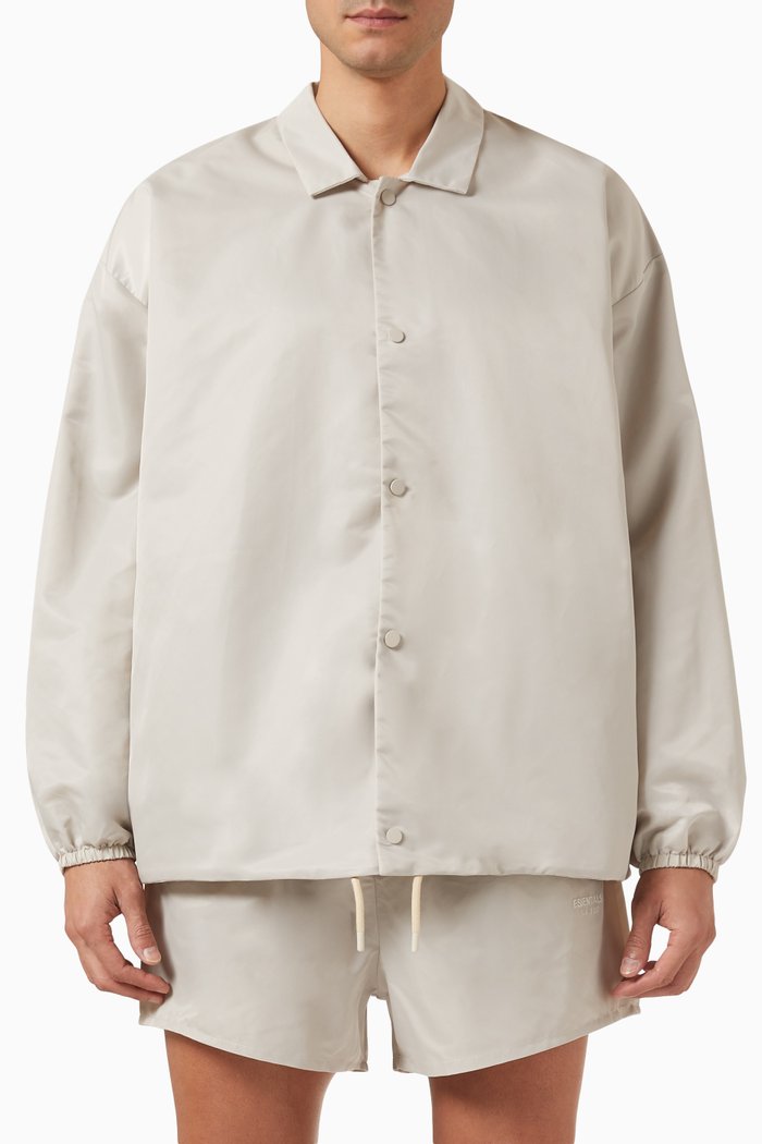 

Coaches Jacket in Nylon, Grey